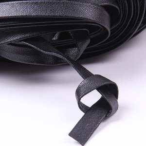Cordon plat en cuir PU imitation marron clair 10 mm, matériau artisanal pour bracelet, collier, sac, porte-clés, accessoires DIY - Product Image 3