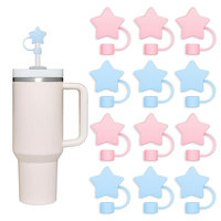 Couvre-pailles réutilisable en silicone en forme d'étoile, bouchons anti-poussière de 10 mm pour accessoires de gobelets isothermes
