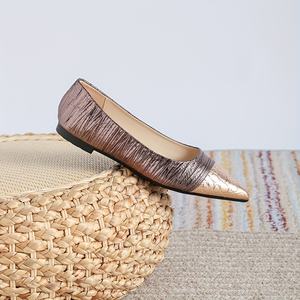 Ballerine piatte Patchwork a pieghe retrò <span class=keywords><strong>da</strong></span> donna comode scarpe Slip-On soletta piatta a punta chiusa per scarpe eleganti Casual - Product Image 4