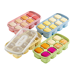 Bac à glaçons réutilisable de qualité alimentaire à 8 cavités, souple, anti-fuite, avec couvercle, pour la fabrication de glaces aux fruits DIY et comme outil pour machine à glaces - Product Image 2