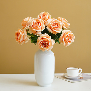 Rose artificielle Ruilisi, branche unique, 30cm-190cm, fleur en soie blanche, décoration de mariage, accessoire de décoration pour la maison - Product Image 1