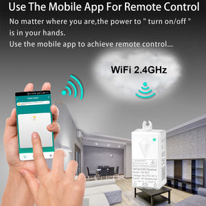 Interrupteur d'éclairage sans fil <span class=keywords><strong>WiFi</strong></span> compatible Tuya étanche 10A Smart Control 1-Gang Wall Mount 10A Relay RF433 Switch Kit - Product Image 5