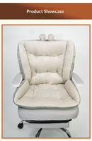 Coussin chauffant USB en coton peluche pour chaise de bureau à dossier haut, avec support lombaire, température réglable et amovible
