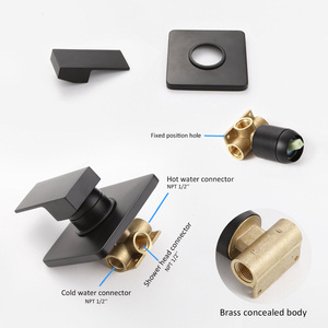 Sistema <span class=keywords><strong>Doccia</strong></span> a Pioggia Nero da Parete, Set <span class=keywords><strong>Doccia</strong></span> Monofunzione, Include Valvola di Ingresso Acqua - Product Image 6