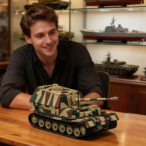 12GO97023 World War II German Ferdinand Elephant Tank Destroyer <b>Building</b> <b>Block</b> Model 800+ Pieces Educational Toy for Boys - Product Image 1