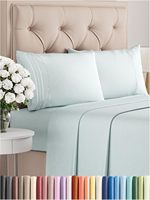 Ensemble de Draps Confortable et Respirant 4 Pièces Grand Format avec Poches Profondes pour Hôtel