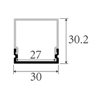 La poudre latérale Offre Spéciale d'éclairage trois a enduit le profil monté par surface en aluminium de profil de LED pour l'éclairage moderne 30*30mm