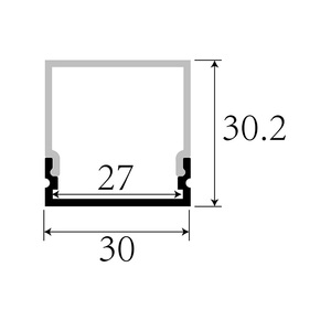 La poudre latérale Offre Spéciale d'éclairage trois a enduit le <span class=keywords><strong>profil</strong></span> monté par surface en aluminium <span class=keywords><strong>de</strong></span> <span class=keywords><strong>profil</strong></span> <span class=keywords><strong>de</strong></span> LED pour l'éclairage moderne 30*30mm - Product Image 3