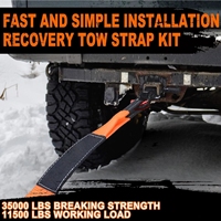 Sangle de récupération cinétique tout-terrain robuste pour véhicules 4x4, sangle de remorquage d'urgence