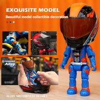 Jouets en métal moulé sous pression en gros, modèles de casques de motocyclistes, version Q, jouets de transport en métal moulé sous pression pour enfants