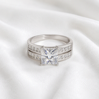 Bijoux de luxe pour femmes, bague de fiançailles et de mariage en argent 925 avec moissanite, cadeau de bijoux pour femmes