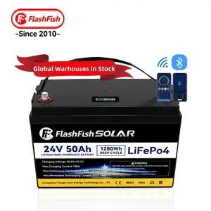 Flashfish รถเข็นคนพิการทางไฟฟ้าสำหรับจักรยานไฟฟ้าแบตเตอรี่ Lifepo4 50ah akku 24V รับประกัน5ปี