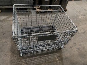 Contenedor Apilable de Alambre Metálico con Ruedas para Almacenamiento en Almacenes, Logística, Clasificación y Sistemas de Transporte Industrial Reutilizables - Product Image 3
