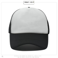 Vente Flash Casquettes Trucker en Mousse Maille Bicolore avec Logo Brodé Personnalisé, Visière Courbe, 5 Panneaux, en Polyester/Coton