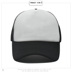 Vendita calda Logo ricamo personalizzato due toni in maglia di schiuma cappelli da camionista a tesa curva a 5 pannelli in poliestere/cotone cappellini da Baseball - Product Image 4