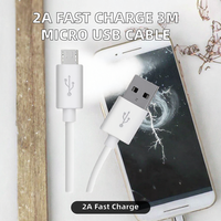 Câble Micro USB à charge rapide 2A avec logo personnalisé en PVC TPE, longueur 1m, compatible voiture, pour téléphones mobiles Android, conducteur en cuivre pur