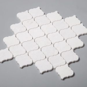 Hot Selling Polished Glorious White Marble <strong>3x3</strong>" Arabesque Mosaic <strong>Tile</strong> - Product Image 3