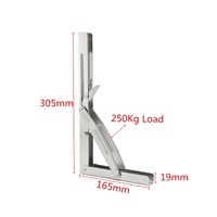 Support de table pliable en acier inoxydable 316 pour bateau marin, capacité de charge de 250 kg, 305 x 165 mm, matériel marin fiable et durable