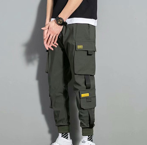 Pantalons cargo pour hommes, pantalons de survêtement pour jeunes hommes et adolescents, couleur unie, multi-poches, nouvelle collection 2024 - Product Image 4