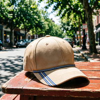 Gorra de Béisbol Clásica Color Caqui, Estilo Deportivo, con Detalle de Cinta, Visera a Rayas, Ajustable, Estilo Casual y de Negocios, para Uso Diario, Trabajo al Aire Libre, Golf