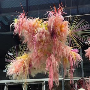 Fleurs artificielles Rose Muhly Grass à 7 branches, fleur en soie pour décorations de mariage, accessoires de photographie en extérieur, décoration intérieure - Product Image 2