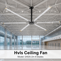 Ventilateur industriel HVLS GIMEFAN 2m à faible régime, fonctionnement stable, faible entretien, double roulement à billes, pales en acier zingué revêtu d'aluminium