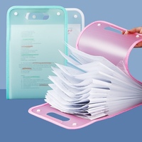 Bolsa organizadora de documentos A4 portátil sencilla al por mayor, carpeta de archivos extensible impermeable para estudiantes, material PP