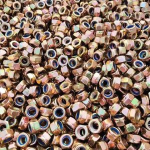 Écrou hexagonal zingué écrou <span class=keywords><strong>de</strong></span> <span class=keywords><strong>blocage</strong></span> <span class=keywords><strong>de</strong></span> verrouillage pour usage industriel M3 filetage métrique acier au carbone acier inoxydable aluminium écrou en Nylon - Product Image 2