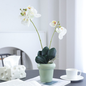 Orchidée Phalaenopsis Artificielle 49cm, Fleur en Soie Faite à la Main, Style Minimaliste, Décoration de Mariage, Plante Artificielle en Pot - Product Image 4
