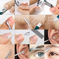 Kit de manucure et pédicure professionnel 7/10/12/18 pièces en acier inoxydable, pour soins des ongles et des pieds, usage adulte, avec sac