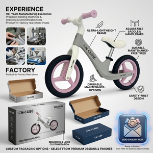 Vélo d'équilibre pour enfants OEM personnalisé de 12 pouces, guidon monobloc en nylon, cadre intégré, vélo d'apprentissage pour tout-petits, vente en gros - Product Image 3