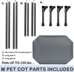 Nieuw Ontwerp Middelgroot Huisdierenbed Opvouwbaar Geverfd Metalen Pijp Verhoogde Hondenbed Dubbellaags Mesh Hondenbed Wasbaar - Product Image 2