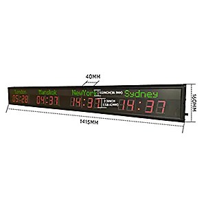 Zhong Xiao xiao Large Industrial Digital LED Indoor 4 time zone clock Timer World multi zone clock orologio da parete