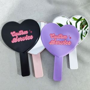 Private Label Single Side Handheld <b>Mirror</b> Heart Shape Cosmetic Hand <b>Mirror</b> - Product Image 1