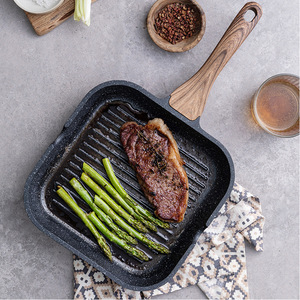 Cross Border Thickened Steak Frying Pan Rectangular Maifan Stone Non Stick Induction Compatible Easy Cleaning - Product Image 3