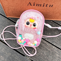 Sac à poupée en PVC transparent Nommi Blind Box 12x7.5x18cm, sac à bandoulière en peluche durable pour bébé Three V3, porte-clés tendance Labubu en PVC