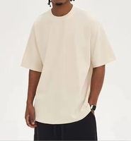 100% algodón 220 GSM camisetas logotipo personalizado estilo sólido de gran tamaño hombro caído ajuste Casual camisetas en blanco para hombres