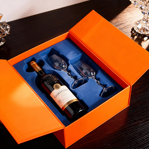 Custom Luxury Magnetic Double Door Rigid Cardboard Packaging Wedding Drink champagne Whisky <strong>Red</strong> Wine Glass Bottle Gift <strong>Boxes</strong> - Product Image 4