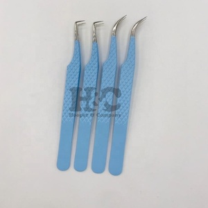 Pinzas de extensión de pestañas azules personalizadas con embalaje sostenible, pinzas de pestañas hermosas con logotipo de visón - Product Image 6