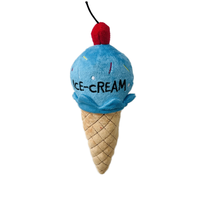 Jouet en forme de crème glacée en peluche avec couineur Jouet à mâcher grinçant doux et amusant pour chiens
