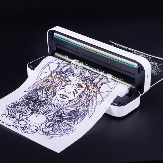 Inkless Portable A4 Tattoo Printer Portable Mini Wireless Bluetooth Thermal Receipt and Label Printer Imprimante Thermique
