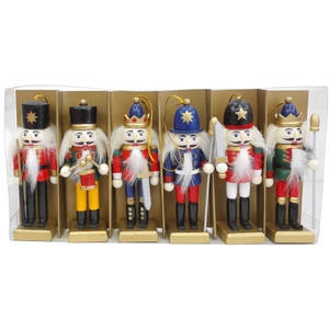 <span class=keywords><strong>Casse</strong></span>-<span class=keywords><strong>noisette</strong></span> en bois peint à la main ornements 12cm décorations d'arbre de noël coloré soldat poupée pendentif suspendu pour décor de vacances - Product Image 2