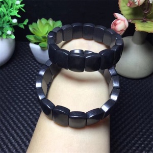 Braccialetto con Anello Singolo in <span class=keywords><strong>Pietra</strong></span> di <span class=keywords><strong>Shungite</strong></span> 10*14mm, Cristallo Naturale Curativo per Feng Shui - Product Image 2