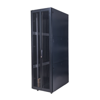 Armoire de serveur sur pied en acier noir 19 pouces, haute capacité, 42U 600*1000mm, avec porte perforée 45U, 22U, 4U, deux niveaux