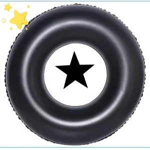 Anillo de natación inflable de PVC para niños adultos al por mayor y personalizado, tubo inflable negro, manguera para piscina, anillo de PVC para