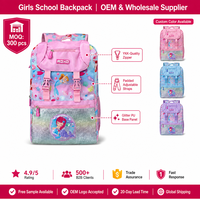 Mochila de Sirena para Niñas con Brillo en la Parte Inferior, Gran Capacidad, Ligera, Bolsa Escolar, Impresión Personalizada, OEM, Venta al Por Mayor