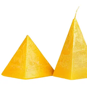 10X10 cm Gold Pyramid scented soy wax candles with crystal