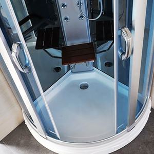 Luxe Stoomcompartiment In Inloopdouche Schuifvoetmassage Zwarte Achterwand Stoombad Douche - Product Image 5