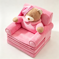 Plüschiges, faltbares Kindersofa-Bett 2-in-1, wandelbare Cartoon-Tasche mit waschbarem Bezug, geeignet für Kinderzimmer und Wohnzimmer