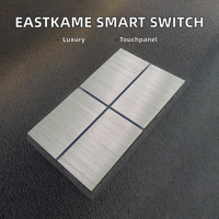 Interrupteur mural de luxe Eastkame EK-DY4011 DC12V pour systèmes domotiques Zwave/Knx, contact sec RS485 pour application, panneau tactile IP21